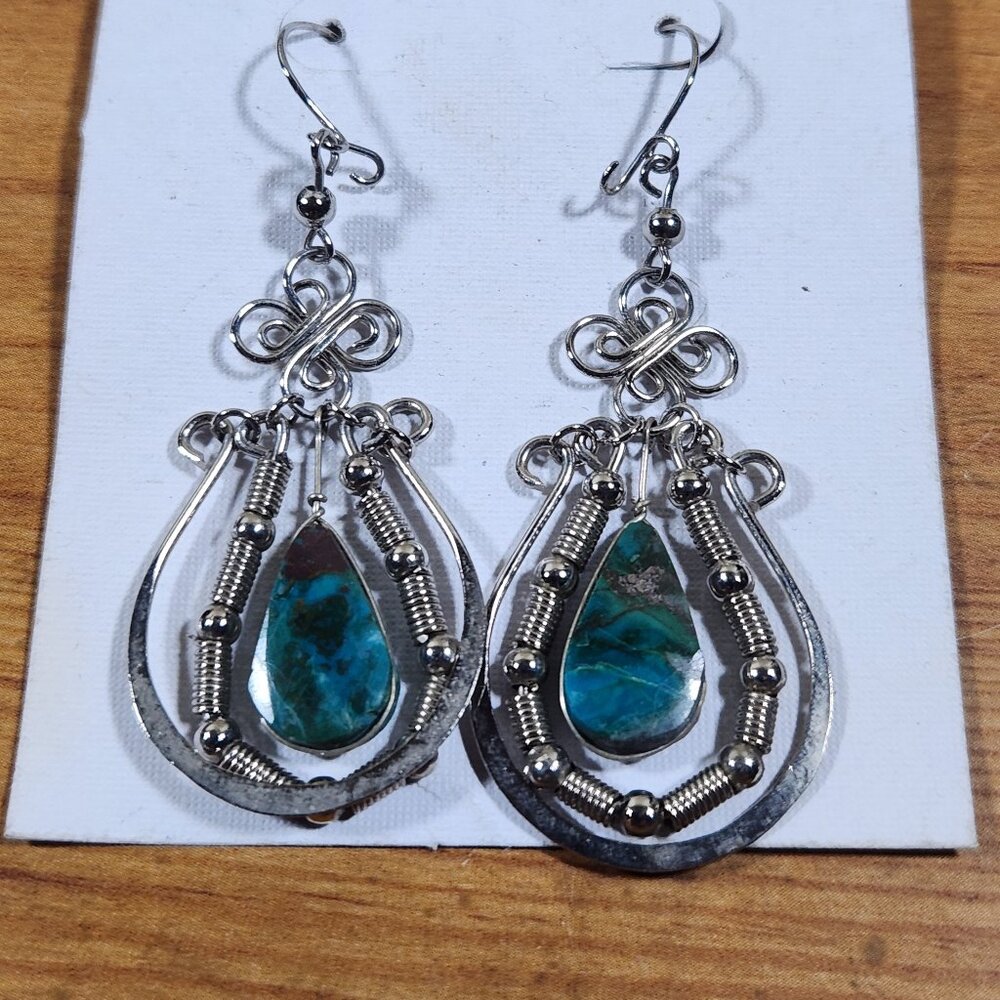 New Womens Stunning Turquise Earrings Silver